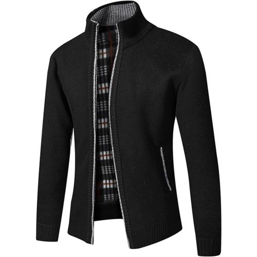 Size XL...Yeokou Men's Casual Slim Full Zip Thick Knitted Cardigan Sweaters with Pockets