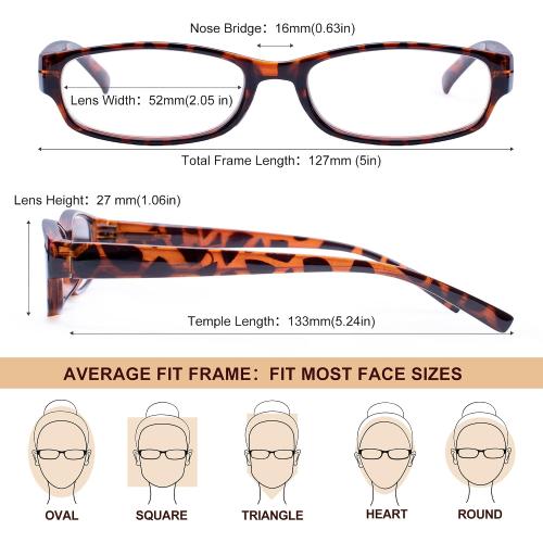 EYEGUARD Readers 4 Pack of Thin and Elegant Womens Reading Glasses with Beautiful Patterns for Ladies 2.50