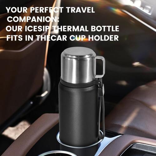 20oz Stainless Steel Vacuum Insulated Water Bottle with Handle & Lid,Thermo for Hot Drinks/Cold Drinks, Leakproof Travel Flask with Cup,for Camping, Office