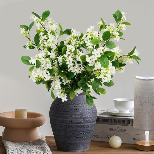 Melorca&Guilla Artificial Plants,6PCS 32 Green Faux Branches for Vase Faux Greenery Stems,Artificial Plants Fake Plants for Shop Garden Office Home Décor (6, Daphne)