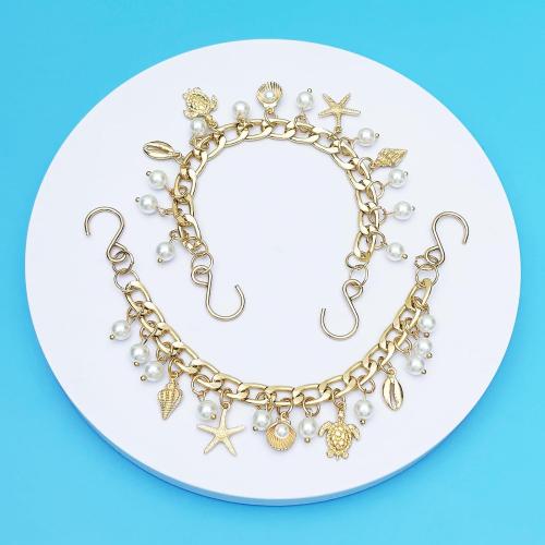 2Pcs Bling Ocean Shoe Chains for Girls Summer Sandals, Golden Turtles, Shells Shoe Charms for sandals, DIY Shoe Decoration Charms, Party Favor