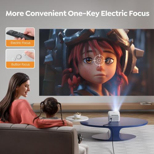 [Electric Focus]Mini Projector with 5G WiFi and Bluetooth 5.2,YABER 1080P Outdoor Projector Support ±40° Keystone Correction,Portable Projector for Phone/ TV Stick/Laptop/PS5