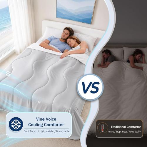 Cooling Comforter for Hot Sleepers, Twin 68x90, Light Purple