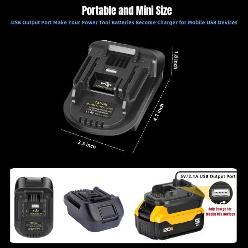 for Milwaukee to for Makita Battery Adapter (for M18 Battery Work for Makita 18V Tool)