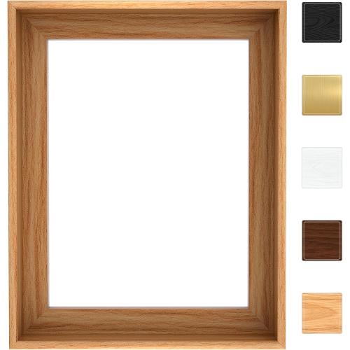 Canvas Floater Frame for Finished Canvas Art, 1.25 Deep Floating Shadow Gap Design, Floating Frame for Canvas Art, Modern Gallery Style Wall Decor, Hardware Included (Light Brown, 24x36)