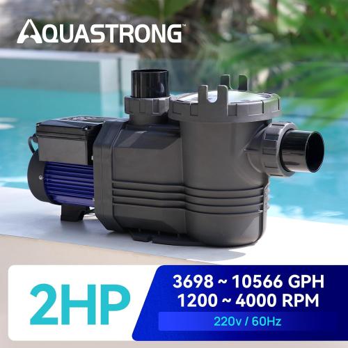 Aquastrong Variable Speed Pool Pump, 2 HP, 220V, 10566GPH, In/Above Pool Pump, Energy Efficient, High Flow, Powerful Self Primming Swimming Pool Pumps with Filter Basket‼️missing pieces‼️