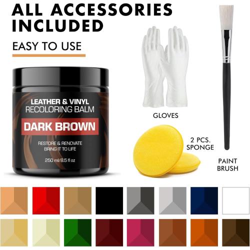 Leather Recoloring Balm, Color Restorer, Scratch Remover, Couch Paint and Repair, Leather Balm for Couches