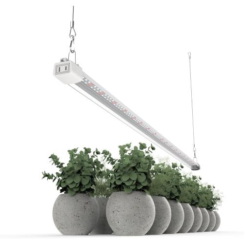 LED Grow Light 4FT Full Spectrum Compact Linkable Lighting Fixture for Indoor Greenhouse Year Round Plant Seedlings, Essential Grow Slim Hanging Suspended Strip
