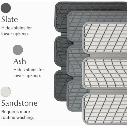 Dish Pad - Collapsable Stone Dish Drying Mat with Diatomaceous Earth for Quick Drying - Ultra Absorbent - Encased in Silicone - Eco-Friendly, Foldable - Original 19.9x15.2, Slate