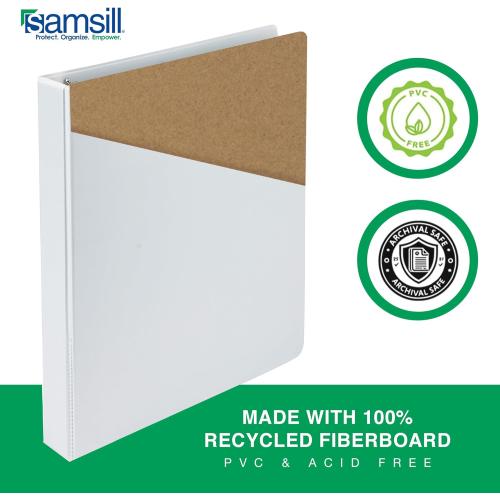 Samsill 3 Inch 3 Ring Binders, Economy Round Ring, Clear View Cover, 550 Sheet Capacity - for School, Home, Office - White, 12 Pack