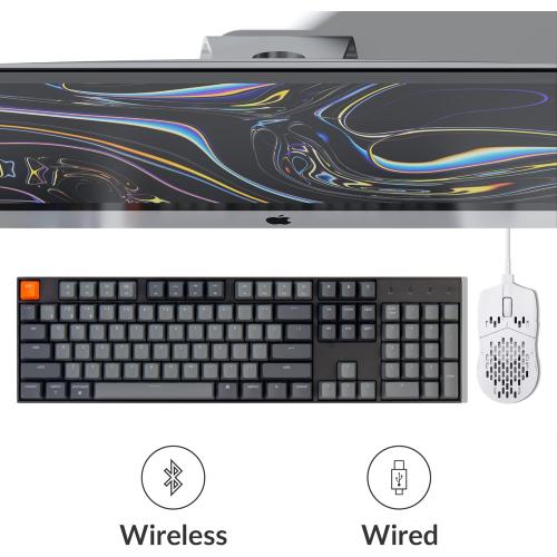 Keychron K10 Full Size 104 Keys Bluetooth Wireless Mechanical Gaming Keyboard for Mac Windows K Pro Brown Switch, Multitasking/White LED Backlight/USB C Wired Computer Keyboard
