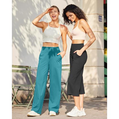 Size/S G4Free Yoga Pants Women Wide Leg Pants with Pockets High Waist Stretch Dress Casual Sweatpants Petite/Regular/Tall