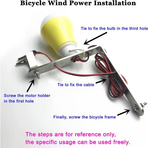 Small Wind Turbine Generator Micro DC Motor Power Wind Turbines Electricity Fan Blades Model Bicycle LED Light DIY Kits for Teaching Physical Power Generation Science Experiment