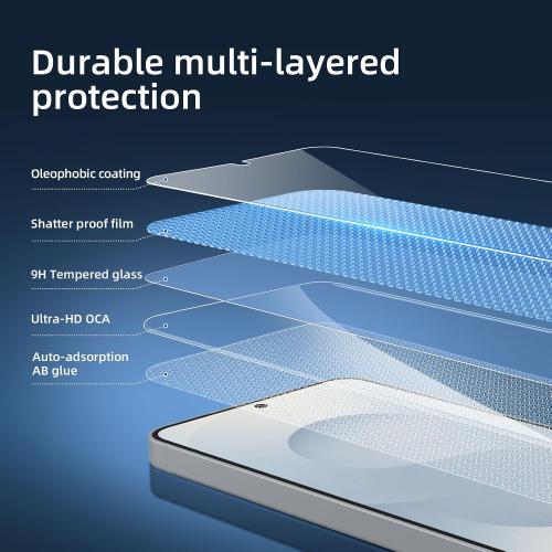 NEW'C 3 Pack Designed for Samsung Galaxy S25 Screen Protector Tempered Glass, Bubble Free, Ultra Resistant | Tempered Glass, Bubble Free, Ultra Resistant
