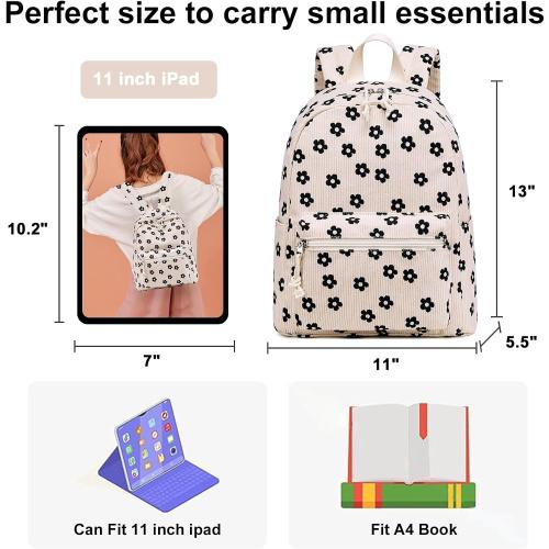 Bluboon Girls Mini Backpack Womens Small Backpack Purse Teens Cute Casual School Bookbag(Beige floral)