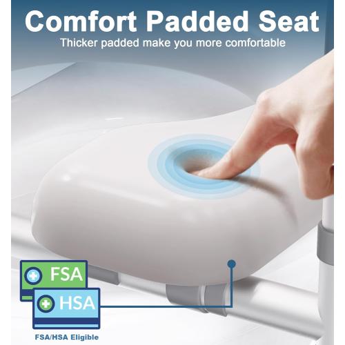 Raised Toilet Seat with Handles, 400 LBS Toilet Seat Risers for Seniors with Adjustable Height & Width, FSA HSA Eligible Handicap Elevated Toilet Riser Fit Any Toilet, Gray