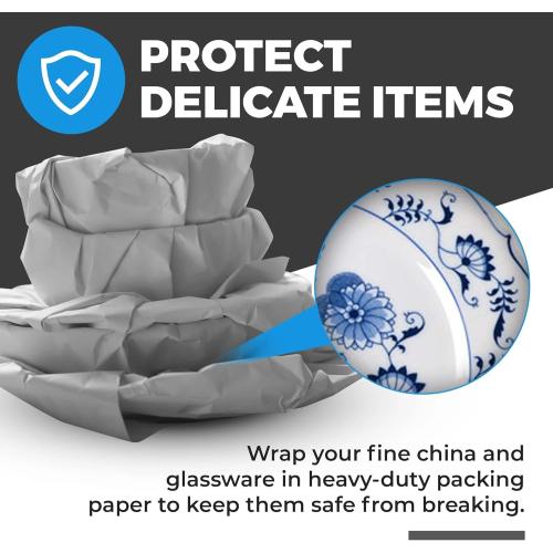 Bryco Goods Newsprint Packing Paper Sheets for Moving - 1.5lb - 50 Sheets of Newspaper Paper - Wrapping and Protecting Fragile Items, Box Filler, Shipping Supplies - 27 x 17 - Made in the USA