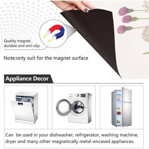 Herb Flower Dishwasher Magnet Cover, Reuseable Refrigerator Magnet Cover Decal Fridge Microwave Stickers Hoilday Party Decor, 23 x 26 Inch