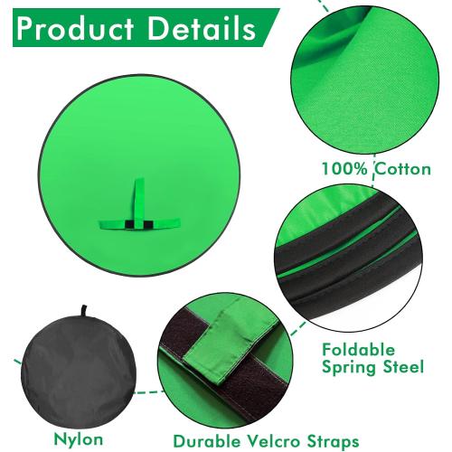 Size 57 Portable Green Screen Chair, 57 in Greenscreen Backdrop with Stand Double Sided Foldable Green Background, Chroma Key, for Photography Streaming Gaming Photo Zoom Video Chats and Meeting