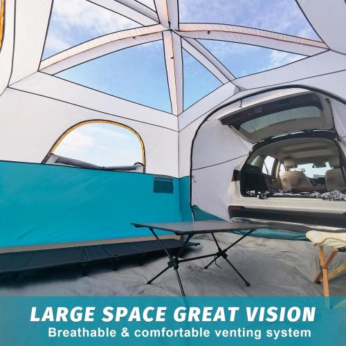 UNP SUV Tents for Camping 6 Person Car Camping Tailgate Tent for Outdoor | Easy Set Up with Rainfly Double Layer Waterproof Family SUV Cabin Tent 10'X9'X78in(H)