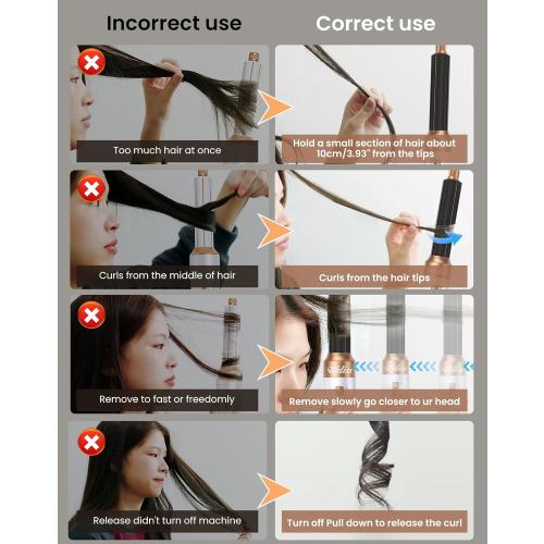 Ukliss 6 in 1 Blow Dryer Brush,Hair Dryer Brush with Ionic Technology, Multifunctional Styler Styling Tools, Auto Air Curler for Hair, Fast Styling for Most Hair Types, Safe ALCI Plug (White Gold)