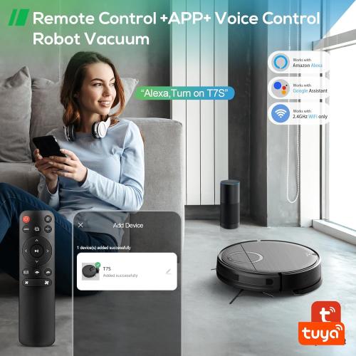 Robot Vacuum and Mop Combo, 2 in 1 Mopping Robotic Vacuum Cleaner with Schedule, Wi-Fi/App/Remote, Strong Suction, Self-Charging, Slim, Ideal for Hard Floor, Pet Hair, Low-Pile Carpet