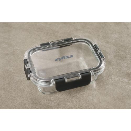 Zyliss Glass Container, Shatterproof Glass, Airtight Food Storage Box with Sealable Lid, Microwave Safe, BPA Free Lid, Freezer Safe, Fridge Storage, Food Container, 6.3in x 4.7in x 2, 12.5oz