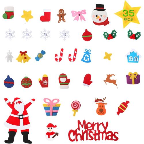 TOBEHIGHER Felt Christmas Tree - 3.4 FT Toddler Christmas Tree for Kids with 35 Ornaments, DIY Xmas Gifts for Kids, Wall Hanging Christmas Decorations, Wall Tree
