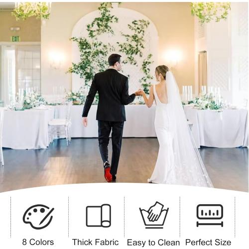 4 Pack Rectangle Tablecloth 90x132Inch White Washable Polyester Table Cover for Wedding Dining Table Buffet Parties Banquet Decoration（White）