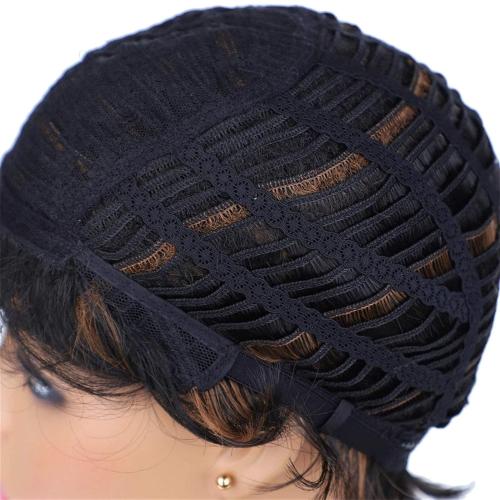 Hair Extensions Synthetic Hair Mix Color Short Natural Wave for Women Heat Resistant Wig P1B/30 Daily Wigs Hair Pieces (Color : #4, Stretched Length : 6inches)