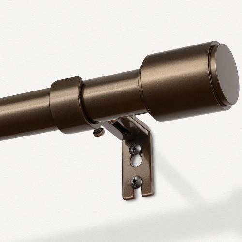 Curtain Rods for Windows 48 to 84, Bronze Curtain Rod, 1 Inch Heavy Duty Decorative Drapery Rods with Adjustable Length for Living Room, Bedroom, Outdoor/Indoor