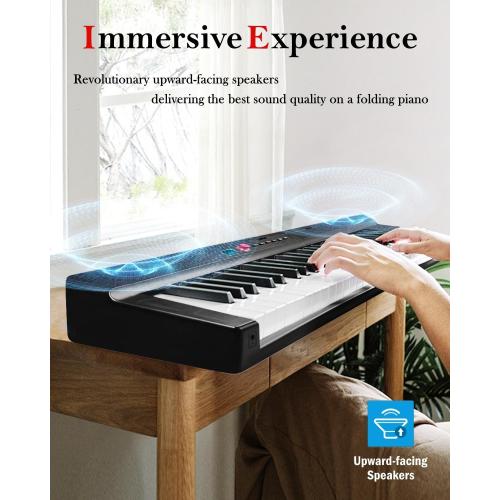 Longeye Foldable Piano Keyboard 88 Key Folding Piano Portable Electric Keyboard Semi Weighted Digital Piano for Beginners with Headphone, Sustain Pedal, Music Rest, Carry Case (Enhanced Sound)