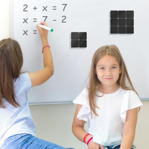 Dry Erase Erasers, 24 Pack Magnetic Whiteboard Erasers for Kids and Students, Mini Dry Erase Board Erasers for Classroom Home, and Office, Black
