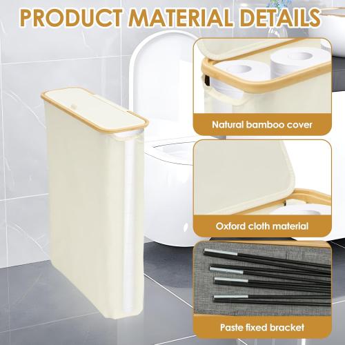 Toilet Paper Storage, Large Capacity Bin for 24 Rolls, Toilet Paper Basket Organizer Basket, Bathroom Roll Holder Stand Bathroom Accessories Organizer (White)