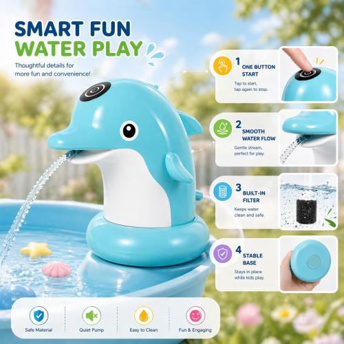 Dolphins Water Table Pump, Cordless Rechargeable Pump for Water Tables