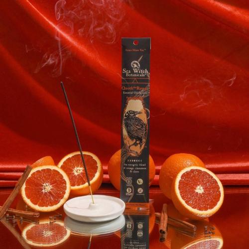 Sea Witch Botanicals Quoth The Raven Incense - 2 Pack | All-Natural Essential Oil Blends | 2 Boxes of 20 Incense Sticks | Non-Toxic | Ritual, Energy & Creativity | Cinnamon, Clove & Orange