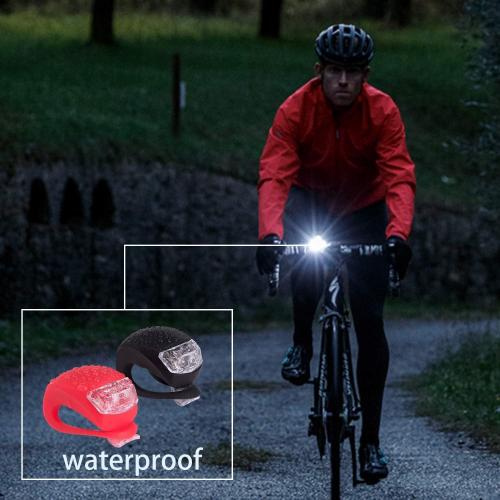 8 Pack Bicycle Light, Silicone LED Bike Light Set, 4 PCS Bike Headlight and 4 Pcs Taillight (Red & White)-Multi-Purpose Waterproof