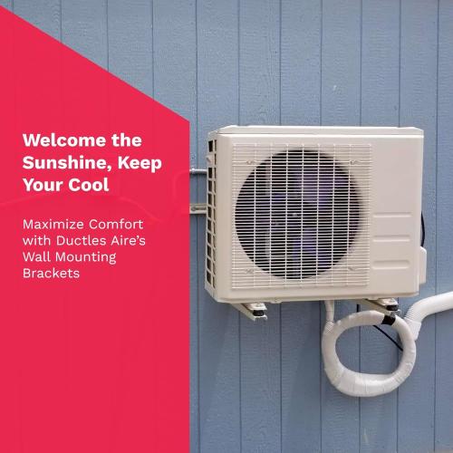 White DuctlessAire Outdoor Wall Bracket - Mini Split Mounting Bracket - Ductless Air Conditioner Wall Mount - Mini Split AC/Heating System Accessories for Window AC, HVAC, Heat Pump & More (9000-36000 BTU)