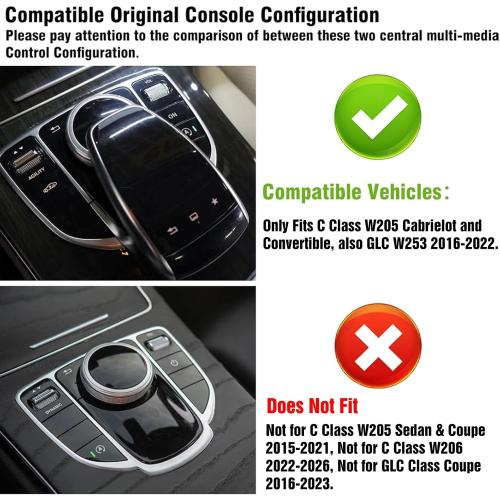 TTCR-II Compatible with Mercedes C Class W205 Cup Holder Trim 2015-2021