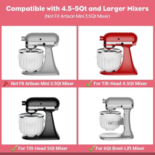 Ice Cream Maker Attachment for KitchenAid Stand Mixer, Compatible with KitchenAid 4.5 QT and Larger Stand Mixers, Attachment for Kitchenaid Mixers