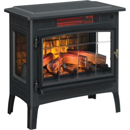 duraflame Freestanding Electric Fireplace Stove Heater with 3D Flame Effect for 1,000 Sq. Ft. Room, Black