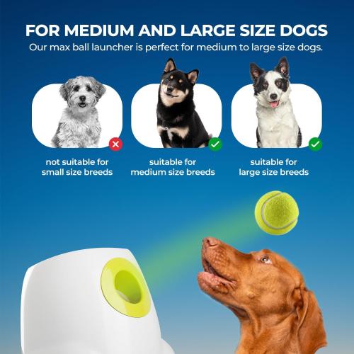 ALL FOR PAWS Automatic Dog Ball Launcher for Medium to Large Dogs, Interactive Dog Ball Thrower Mental Stimulation Dog Toys, Dog Tennis Ball Machine with Standard Tennis Balls, Rechargable & Reliable