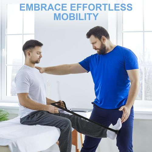 Rigid Leg Lifter for After Knee Surgery, Extra Long Leg Lifters for Elderly, Adjustable Leg Lifter Strap for After Hip Replacement, Limited Mobility, Foot Lifter Aid for Bed, Car, Wheelchair