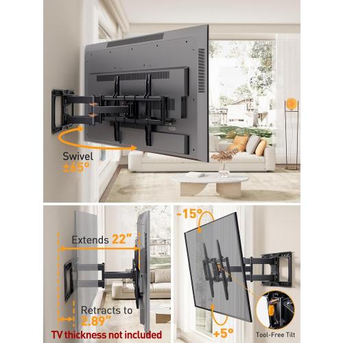 Troquedish.Listed Full Motion TV Wall Mount for 40–75 .weight 100 lbs (45.3 kg)