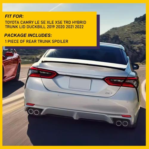 Rear Spoiler Wing for 2018-2024 Toyota Camry LE SE XLE XSE TRD Hybrid Trunk Lid Duckbill ABS Rear Trunk Spoiler Glossy Black