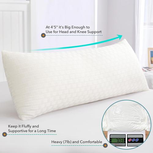 Oubonun Full Body Pillow for Adults, Soft and Fluffy Large Body Pillow for Sleeping, Premium Long Bed Pillow for Side Sleepers(21 X 54,Cream)