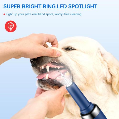 Pet Ultrasonic Tooth Cleaner Dental Tools Cleaning Kit for Teeth Stains for Dogs & Cats with 5 Modes,Blue