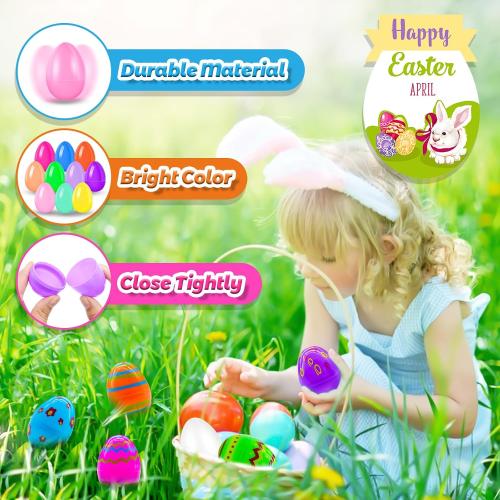 RALLYPANDA 500Pcs Empty Plastic Easter Eggs Bulk, Include 20 Golden Eggs, Fillable Easter Eggs for Easter Hunt, Basket Stuffers Fillers,Theme Party Favor Decoration, Easter Classroom Prize Supplies