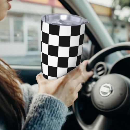 Checkered Tumbler 20oz Plaid Stainless Steel Vacuum Insulated Tumblers with Lid and Straw Travel Coffee Mug Tea Wine Cups Water Bottle Gifts for Women