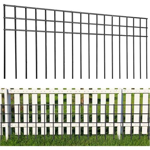 32x10-inch No Dig Animal Barrier Fence, 20 Pack Black Dig Protective Fence with 1.5 inch Spike spacing, Dog/Rabbit/Groundhog Underground Defence, for Outdoor Garden Patio